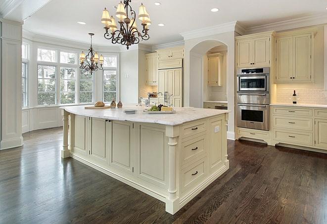 refinished laminate flooring with glossy finish in Apollo Beach